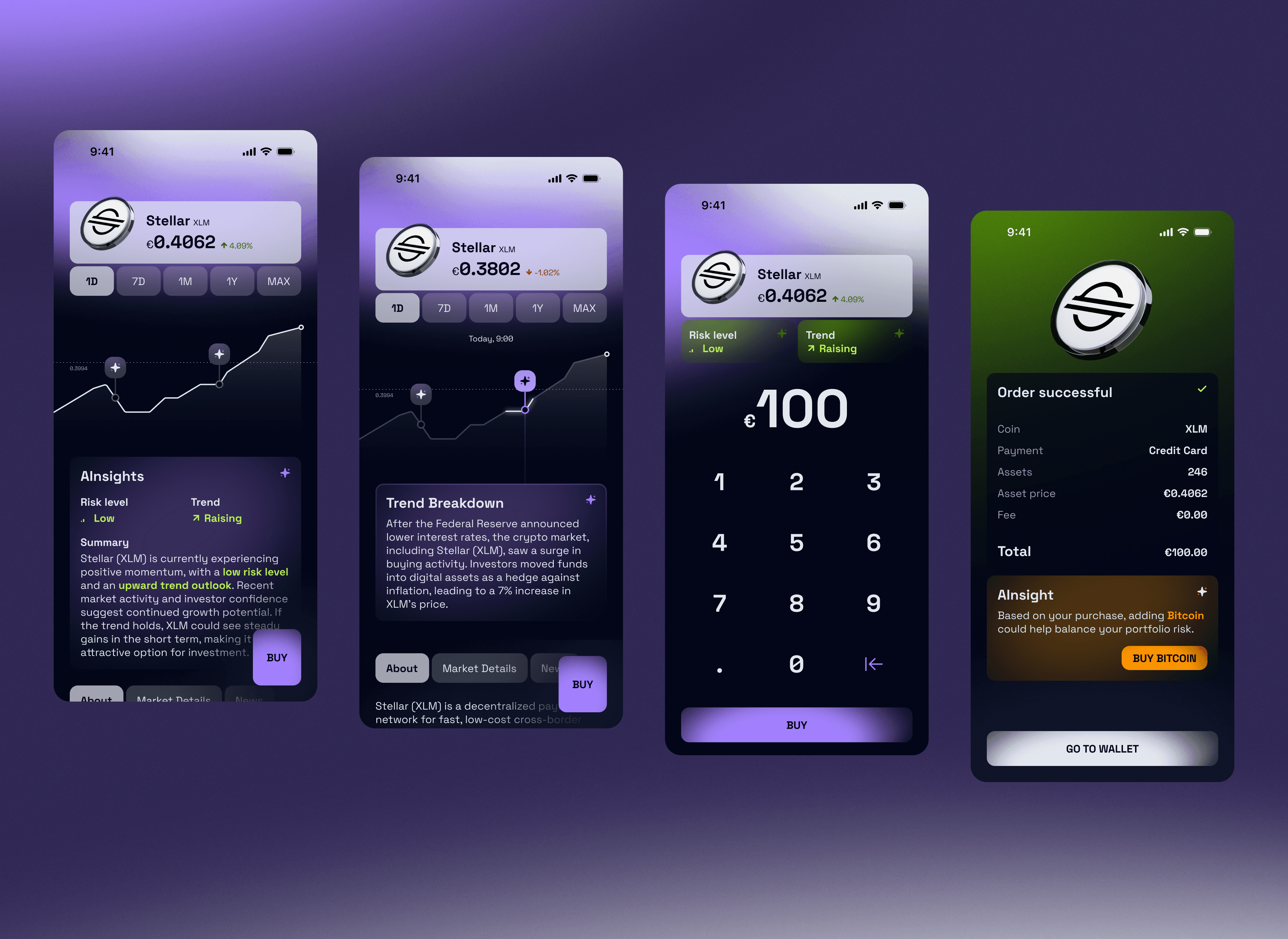 Coin app interface design exploration