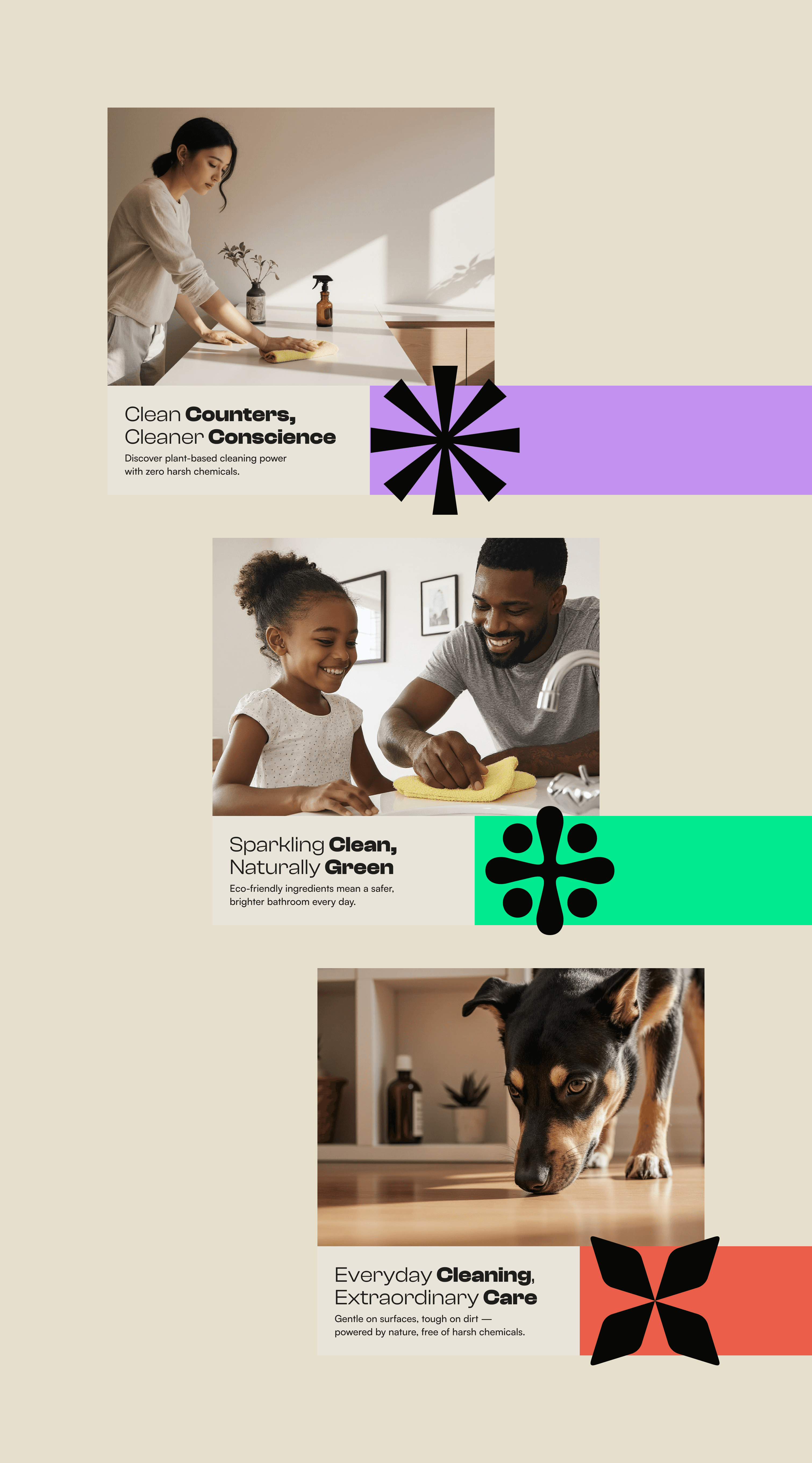 Ad images for sustainable cleaning product